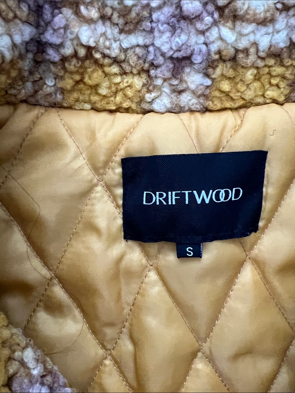 Anthropologie Driftwood Ryan Mustard Plaid Sherpa Shirt Jacket - Size S - Picture 8 of 13
